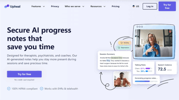 Upheal – AI Psychological Counseling Assistant, Automatically Generate Clinical Session Notes