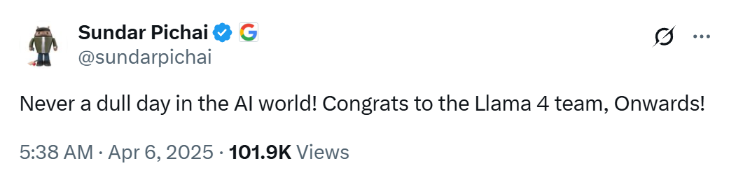 Meta open-sourced Llama 4 late at night! First use of MoE, amazing 10 million token contexts, surpassing DeepSeek in the arena