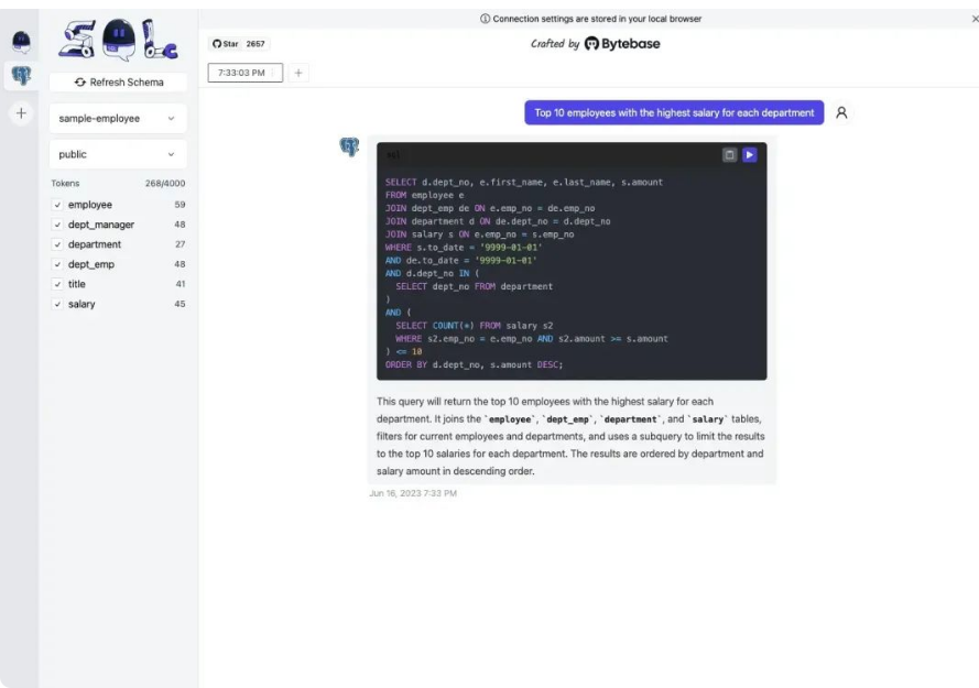 Can natural language also query databases? SQL Chat is really interesting.