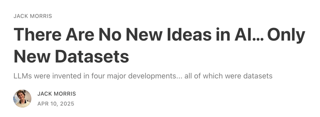 Algorithms are not the most important. For AI, “unlocking” new data sources is the key to achieving the next paradigm breakthrough.