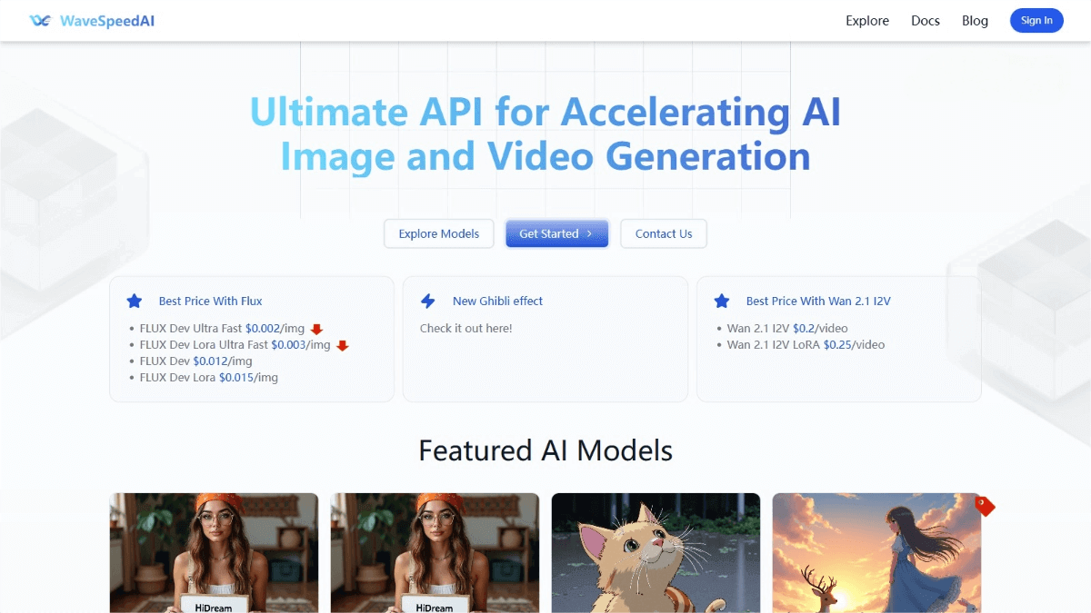WaveSpeedAI – An AI image and video generation platform offering a variety of high-performance AI models.