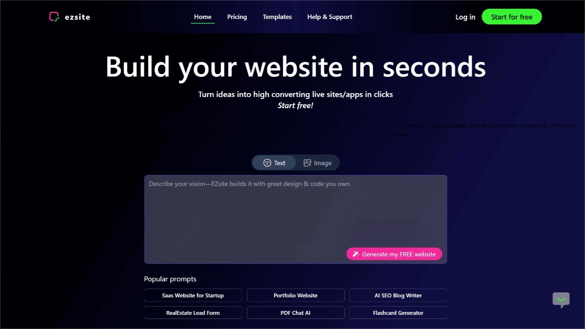 ezsite AI – A website and application building platform driven by zero-code AI