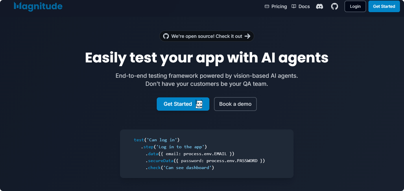 Magnitude – An End-to-End Testing Framework Driven by Open-Source AI Agents