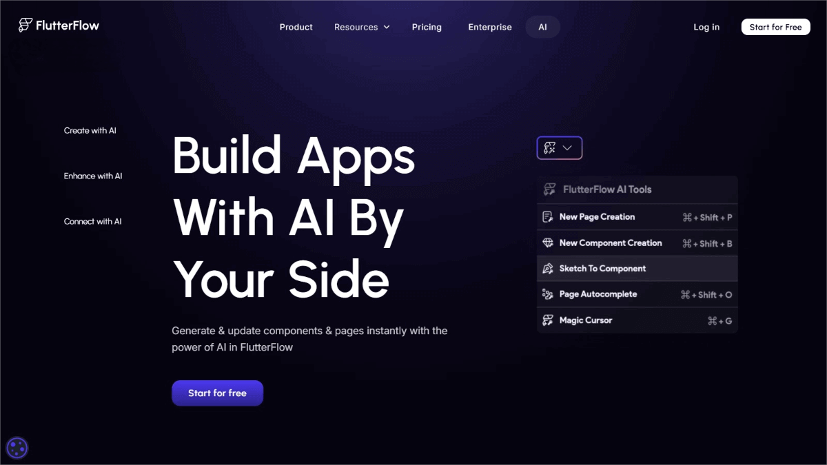 FlutterFlow – An AI mobile app development tool that supports generating UI and pages from sketches and text.