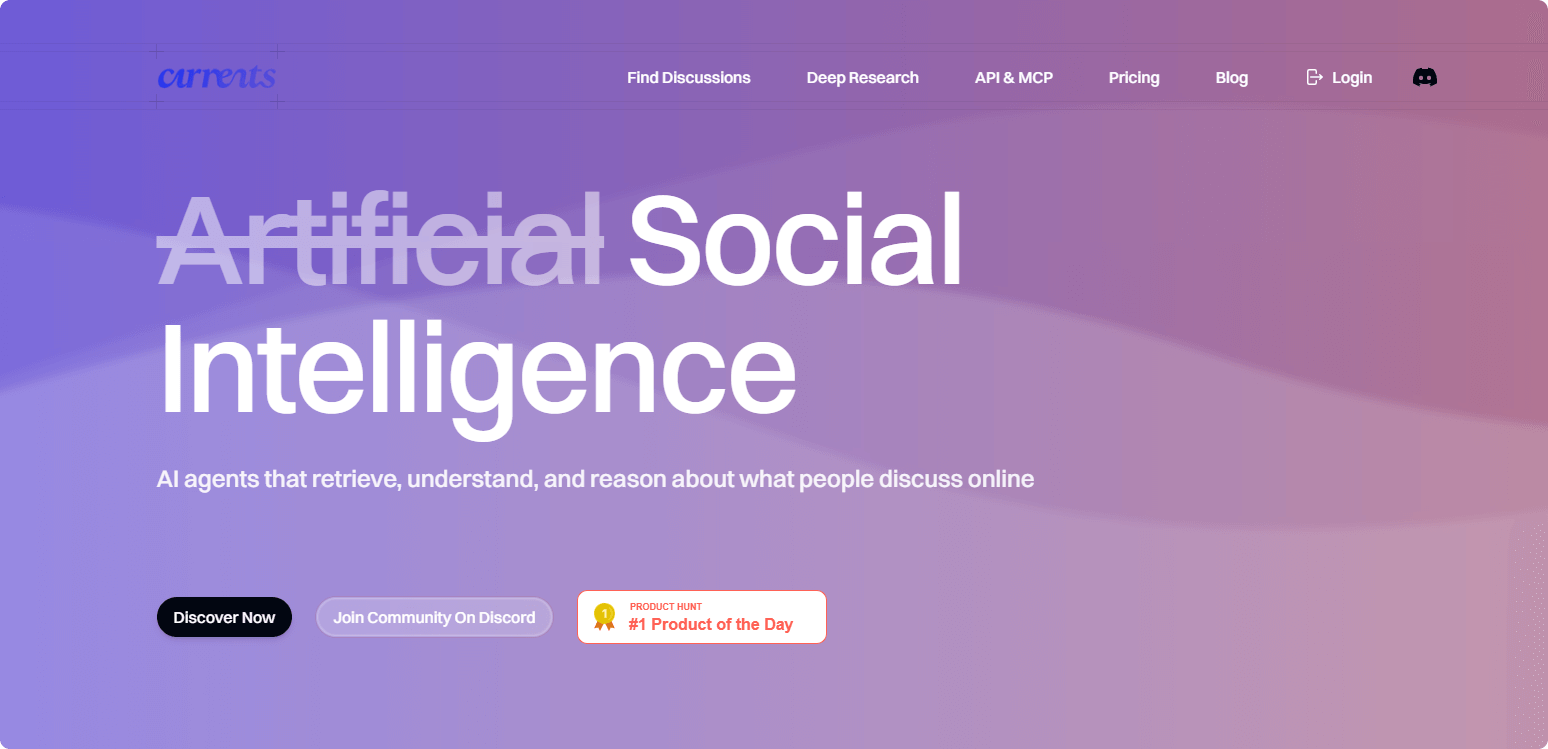 Currents AI: Your Always-On AI Partner for Deep Social Media Intelligence