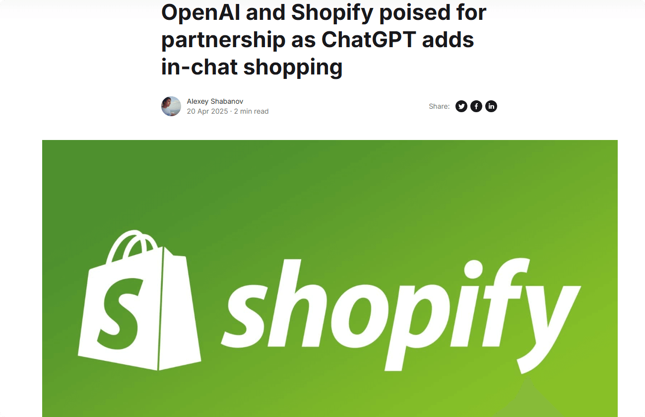 Isn’t ChatGPT now able to do more than just chat or provide information — like letting you shop directly?