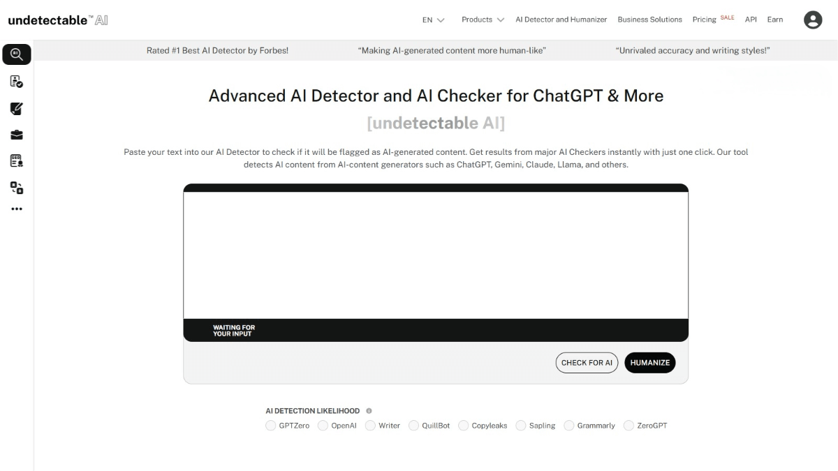 Undetectable AI – AI Content Detection Tool for Automatically Identifying AI-Generated Text