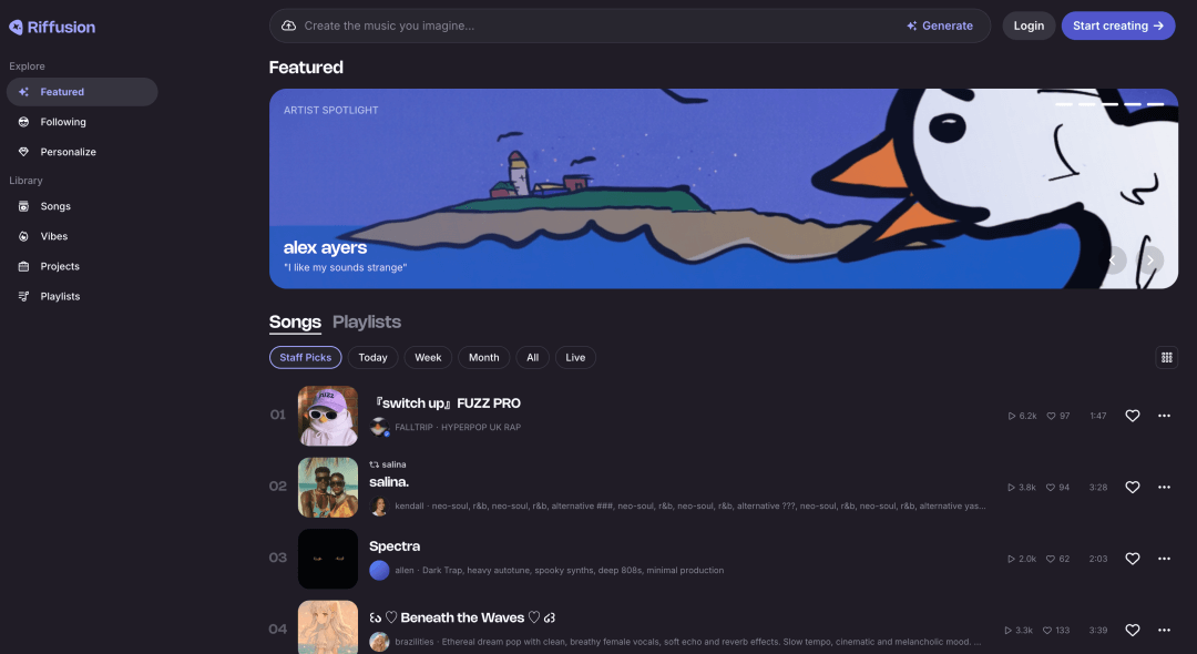 Riffusion: Transforming Text Prompts into Music in Real-Time