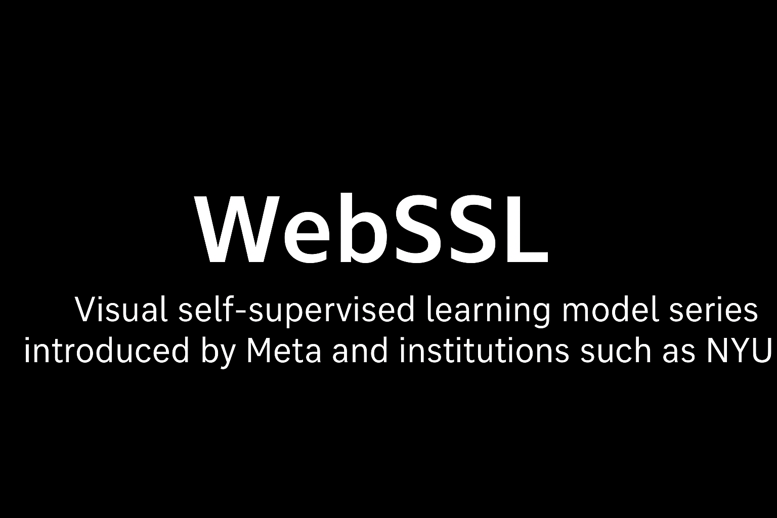 WebSSL – A series of visual self-supervised learning models launched by Meta in collaboration with institutions such as New York University