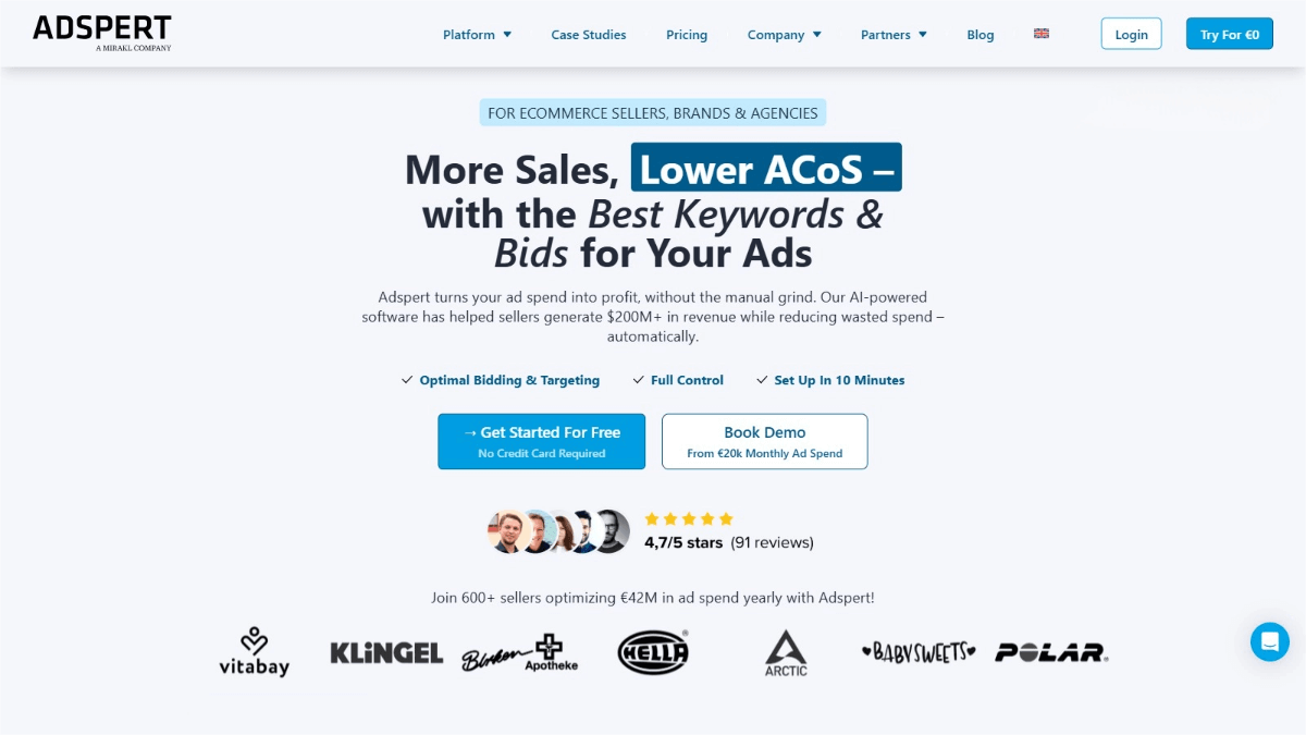 Adspert – An AI-powered e-commerce advertising optimization tool that analyzes market data in real time and automatically adjusts bids