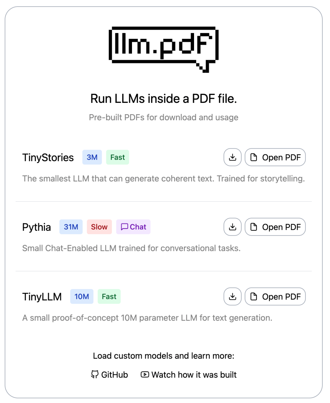 llm.pdf: Embedding Large Language Models Directly into PDF Files