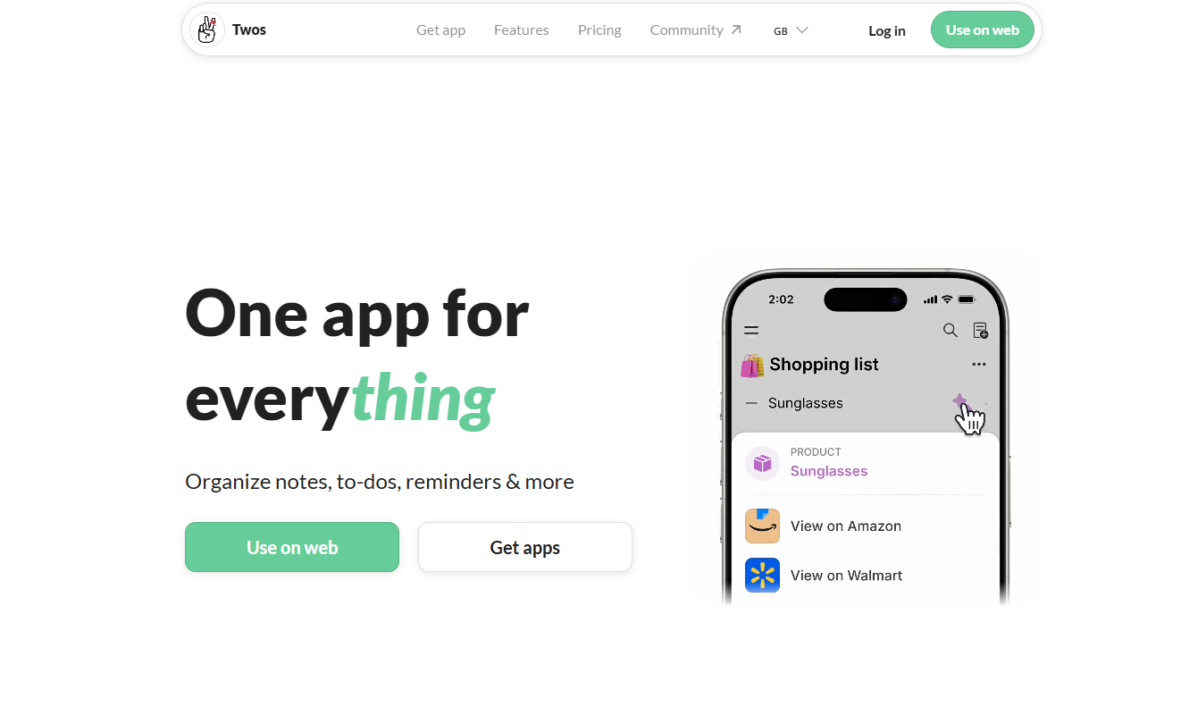 Twos: One App to Rule All Your To-Dos and Notes