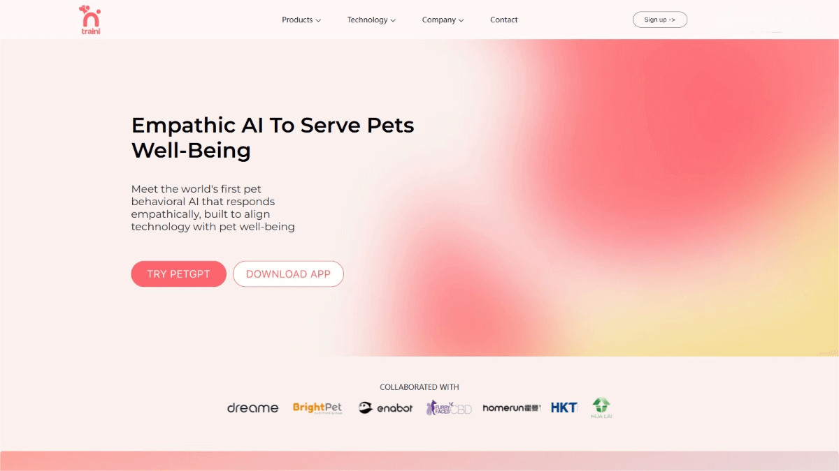 Traini – An AI dog – language translation app that interprets pet barks and facial expressions