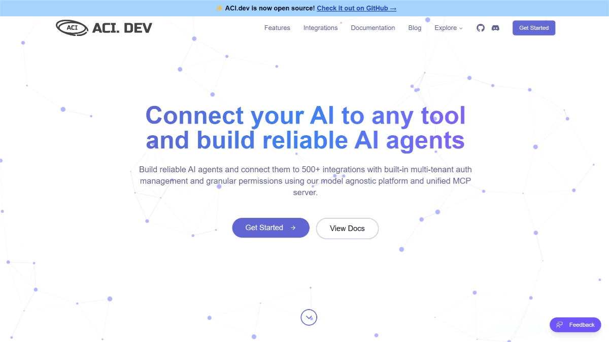 ACI.dev – An open-source MCP infrastructure platform designed for AI agents