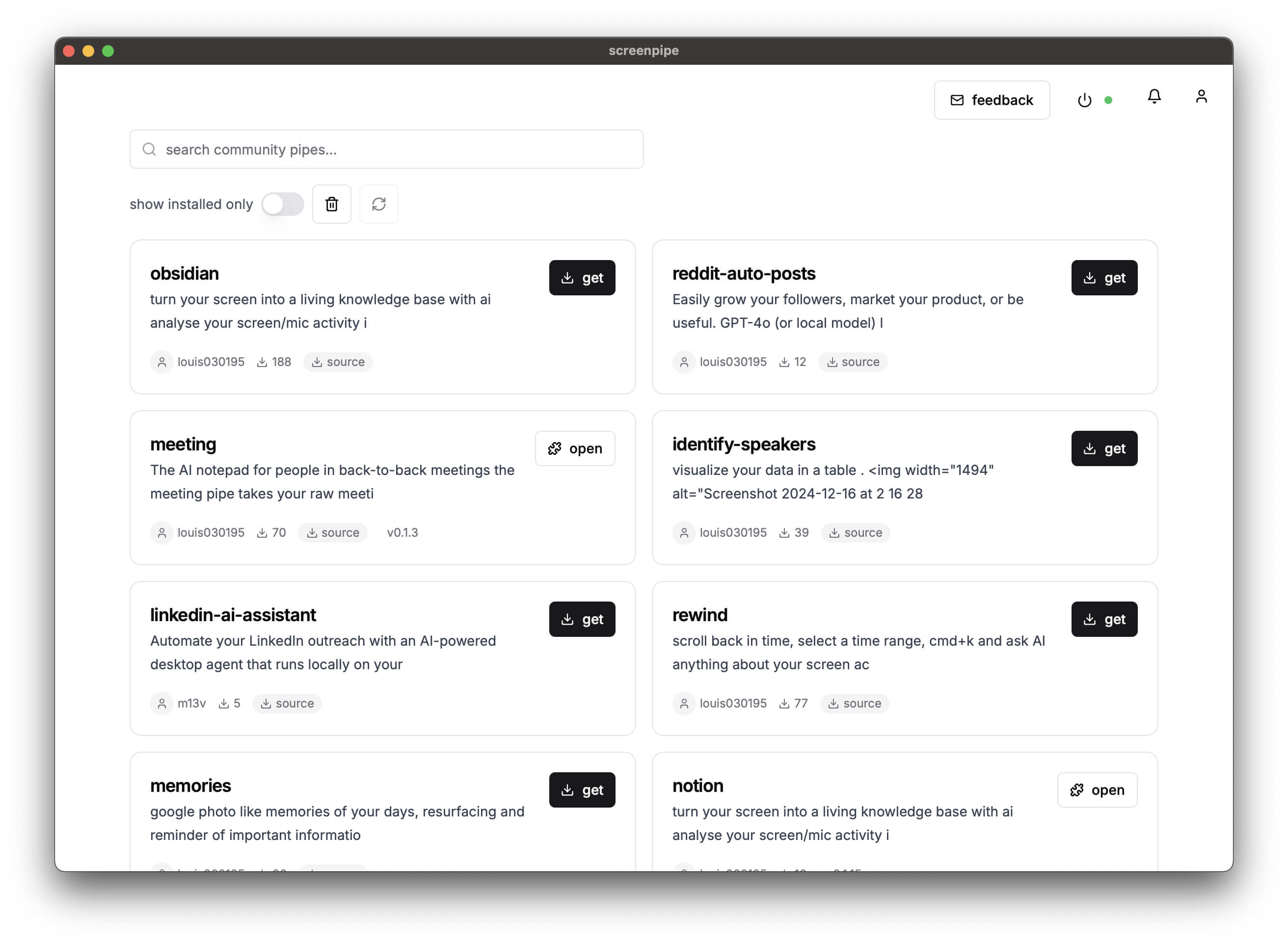 Open-source and free tools that bosses love: ScreenPipe