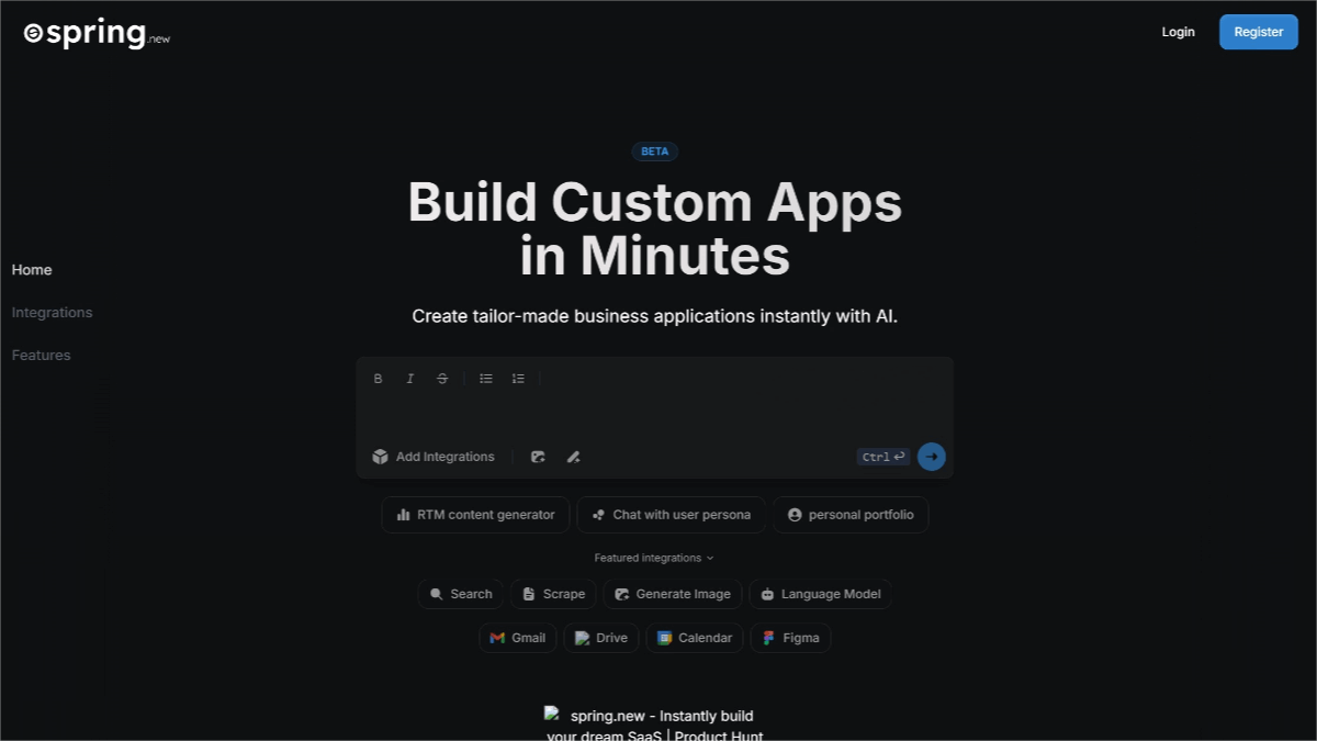 Spring.new – An AI development platform for building applications through natural language without coding