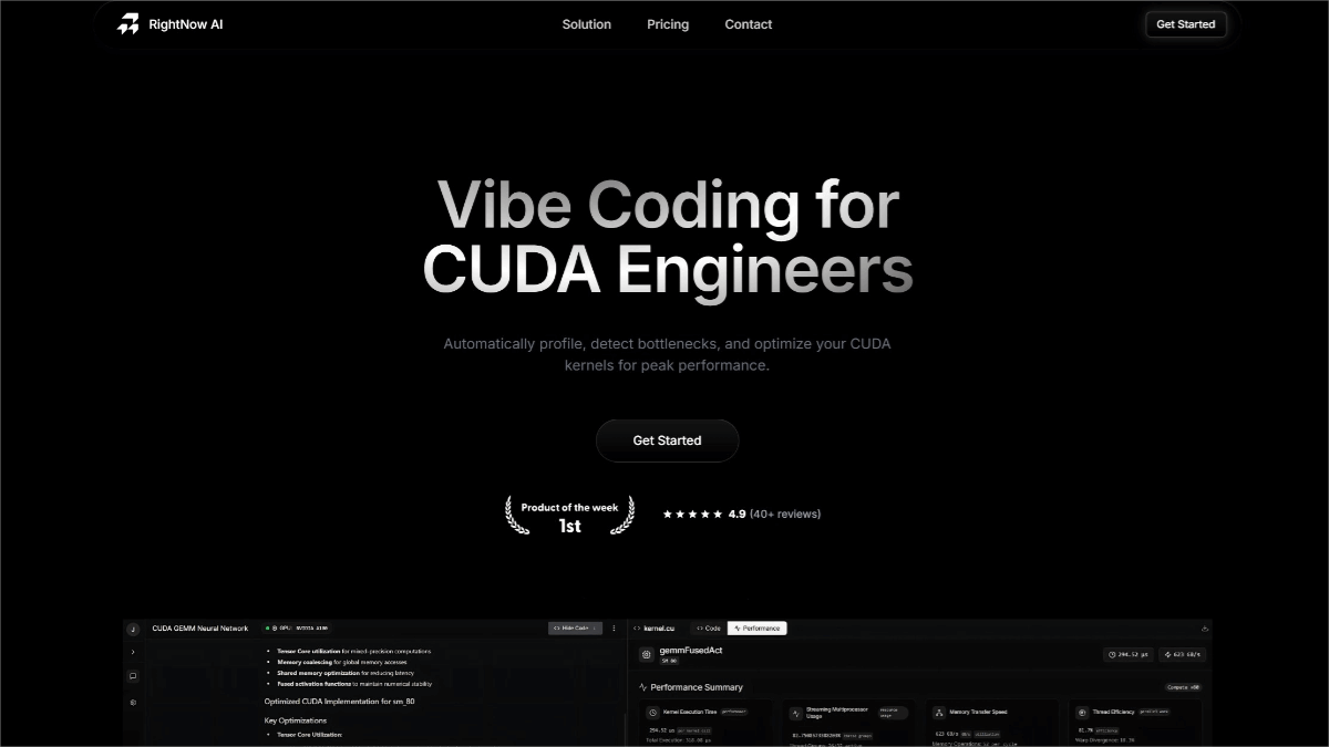 RightNow AI – An AI platform for automatically analyzing and optimizing CUDA kernel code