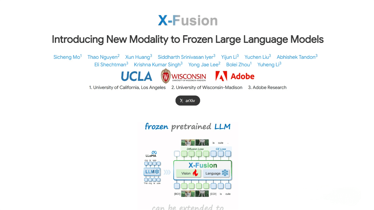 X – Fusion – A multimodal fusion framework jointly launched by the University of California and institutions such as Adobe