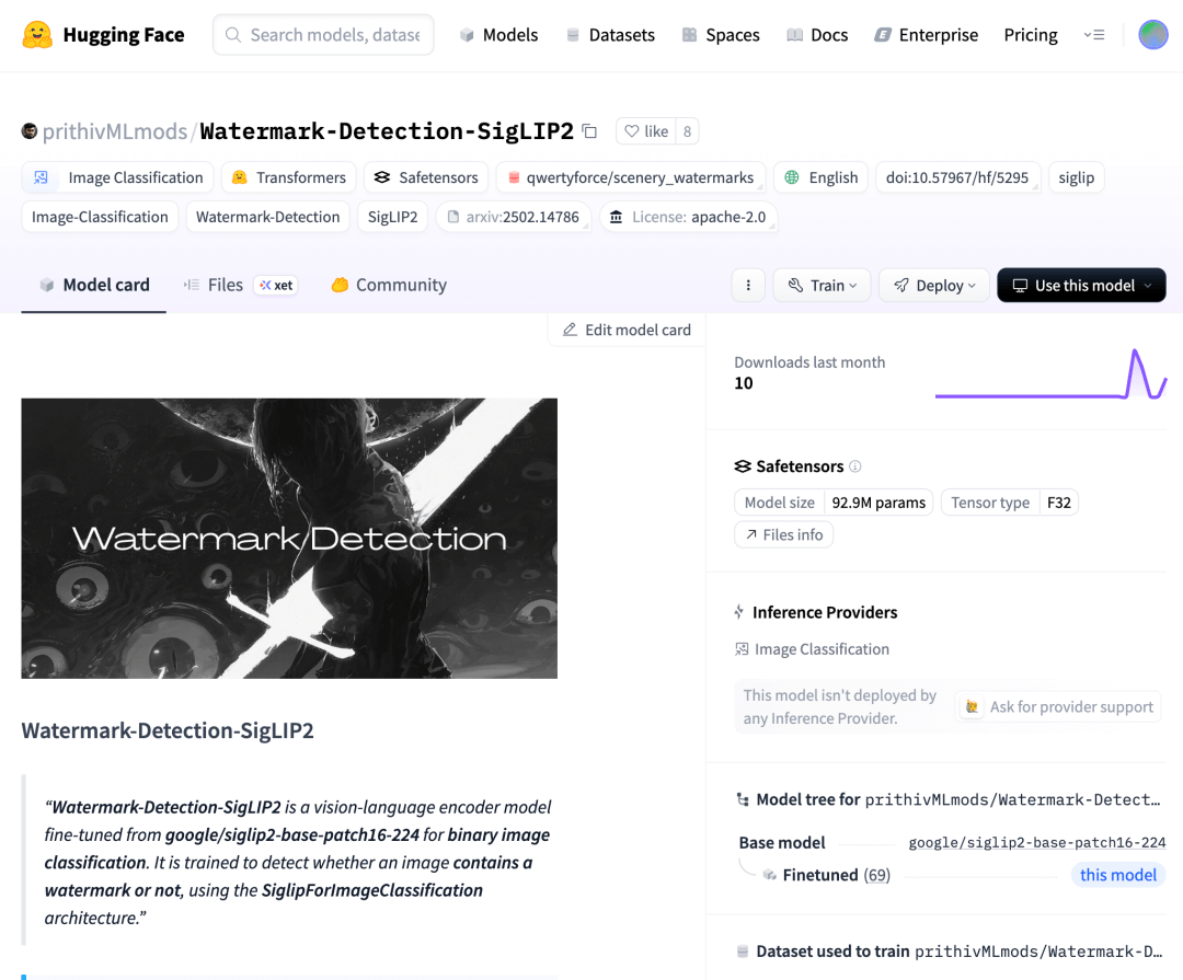 Watermark-Detection-SigLIP2:Detecting Digital Watermarks with AI
