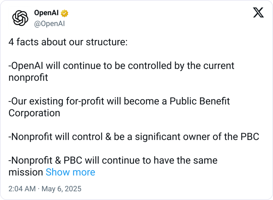 OpenAI’s “One Splits into Two”: Non – profit Holding + For – profit Enterprise for Earning Money