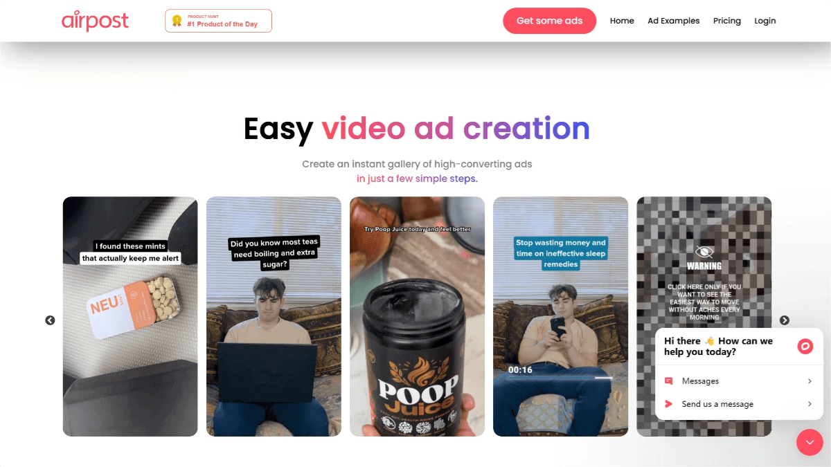 Airpost – An AI-powered video advertising generation tool that automatically writes scripts, selects shots, and matches music