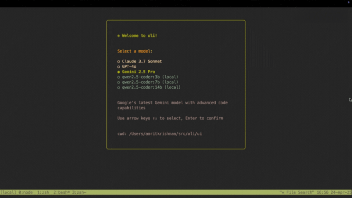 oli – An open-source terminal-based AI programming assistant that supports code assistance and explanation