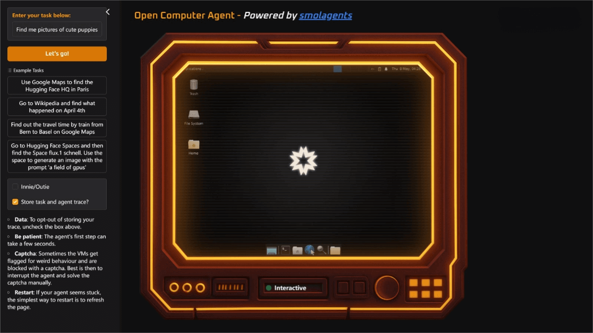 Open Computer Agent – A free cloud-based AI Agent tool launched by Hugging Face