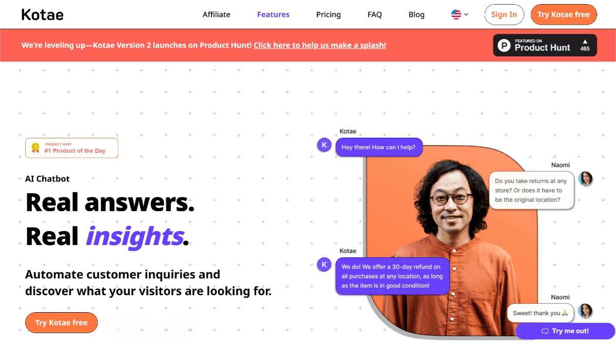 Kotae – An AI chatbot that generates accurate responses by analyzing website content