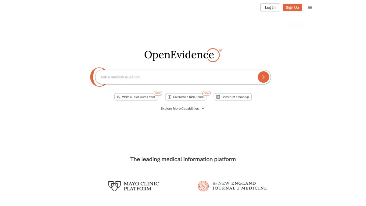 OpenEvidence – An AI – powered medical knowledge assistant, offering solutions to clinical problems and symptom analysis