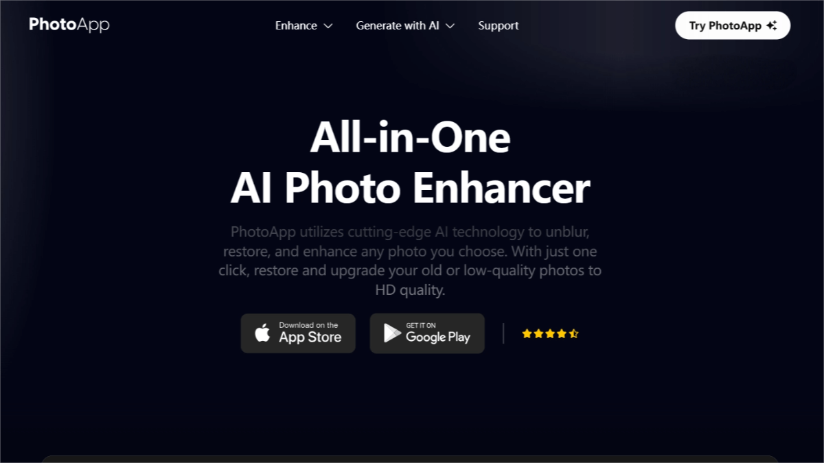 PhotoApp – An AI photo processing tool that supports one – click restoration of old photos