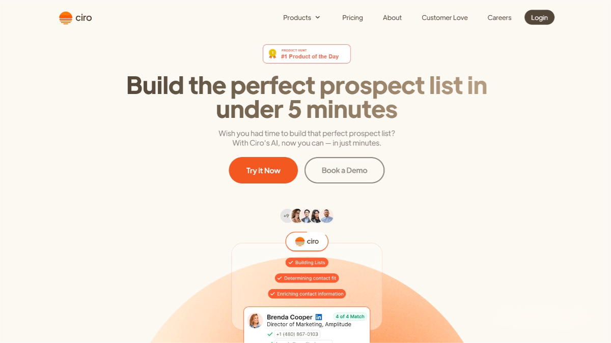 Ciro – An AI – powered sales lead generation tool that automatically screens potential customers and reviews their matches