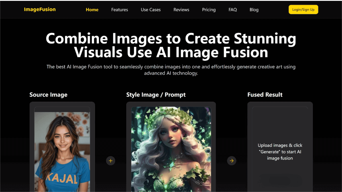 ImageFusion AI – Free AI image - merging tool, quickly and seamlessly blend multiple pictures