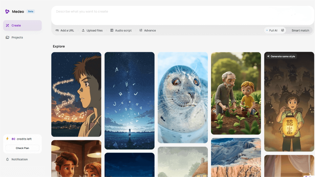 Medeo – An AI video generator that makes a full video from one sentence