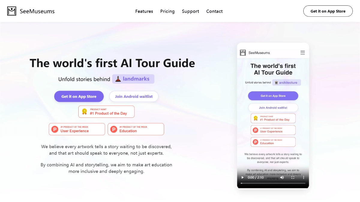 SeeMuseums – An AI – powered art guide application offering personalized art commentary