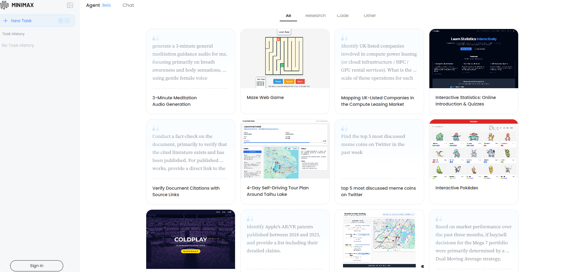 MiniMax Agent – A general-purpose AI Agent platform launched by MiniMax