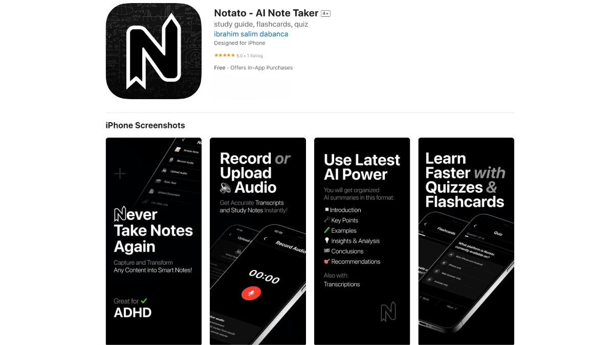 Notato – An AI - powered note - taking app that automatically generates structured note content