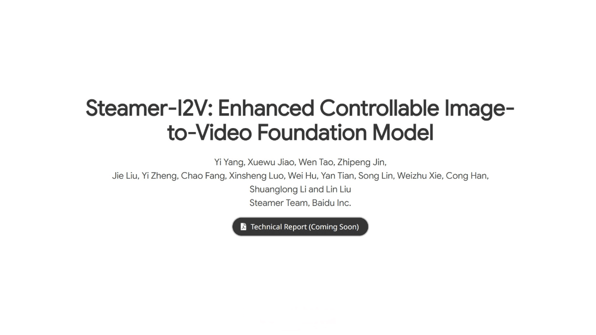 Steamer - I2V: An image-to-video generation model launched by Baidu