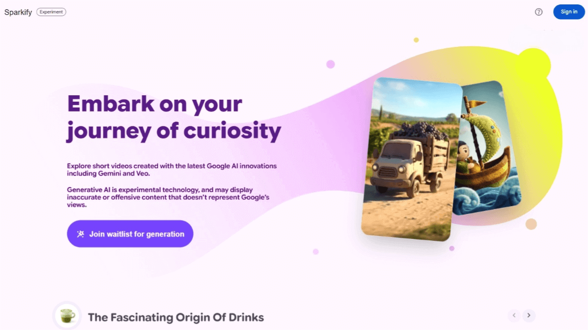 Sparkify – Google’s AI-powered animation video generator