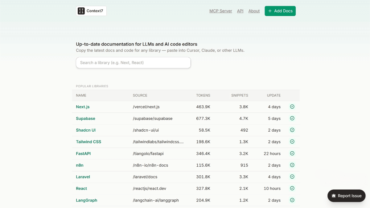 Context7 – Upstash, an open-source AI-powered programming assistance tool, enables real-time access to the latest documentation of the code repository