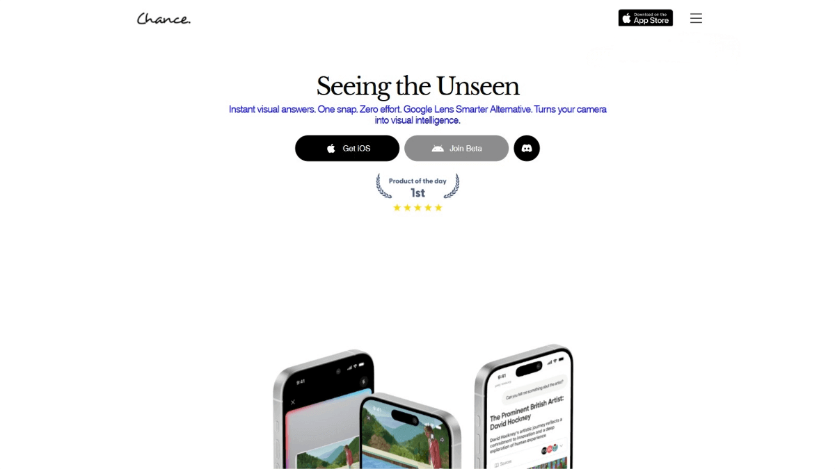 Chance AI – An AI-powered visual search engine that enables you to obtain in-depth product information with just one click