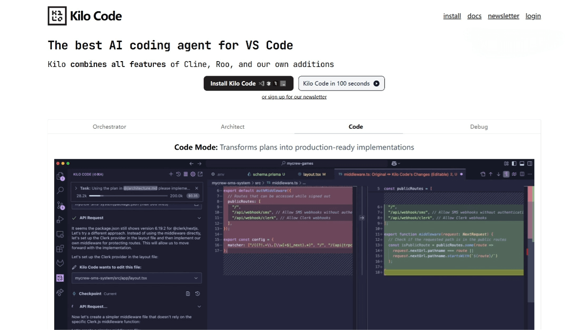 Kilo Code – An open-source VS Code AI Agent extension tool
