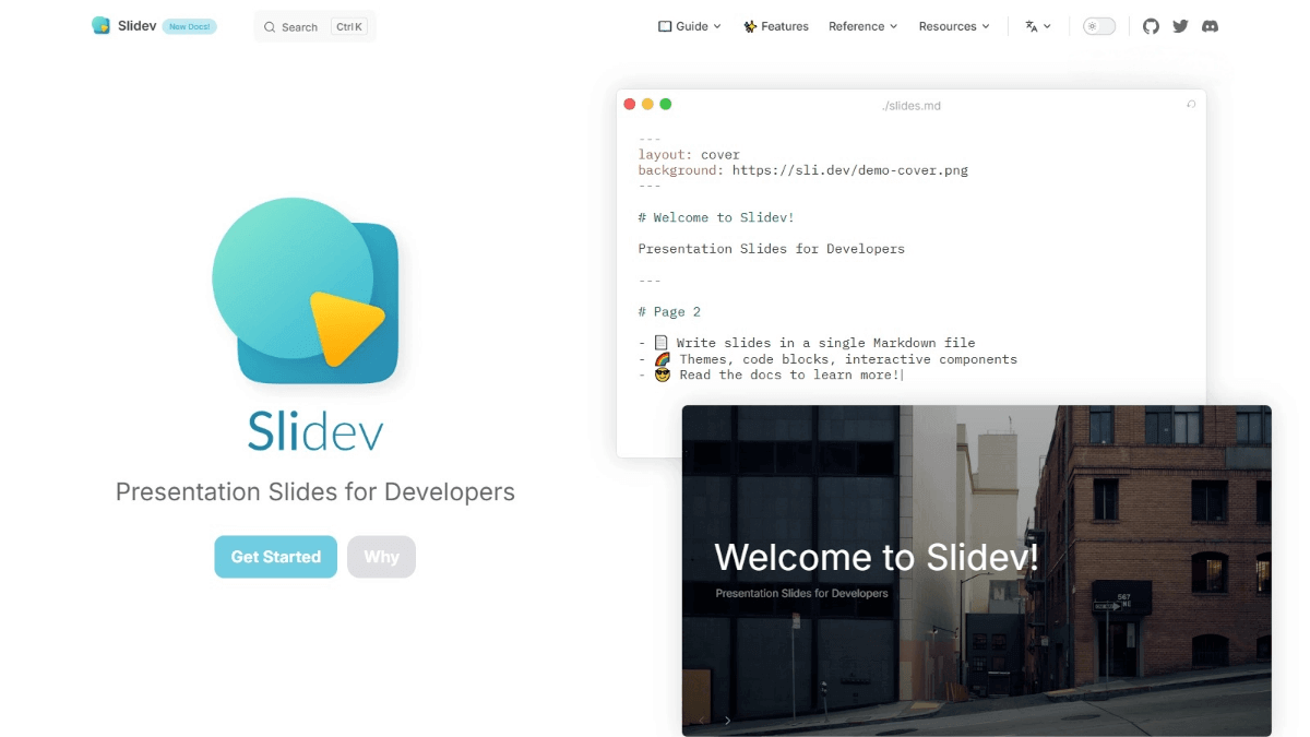 Slidev – An open-source AI-powered PPT creation tool that can transform Markdown into slides in seconds