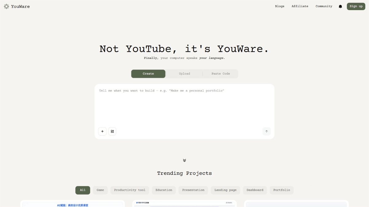 YouWare – An AI Programming Community Created by Ming Chaoping, Former Product Lead at Moonshot AI