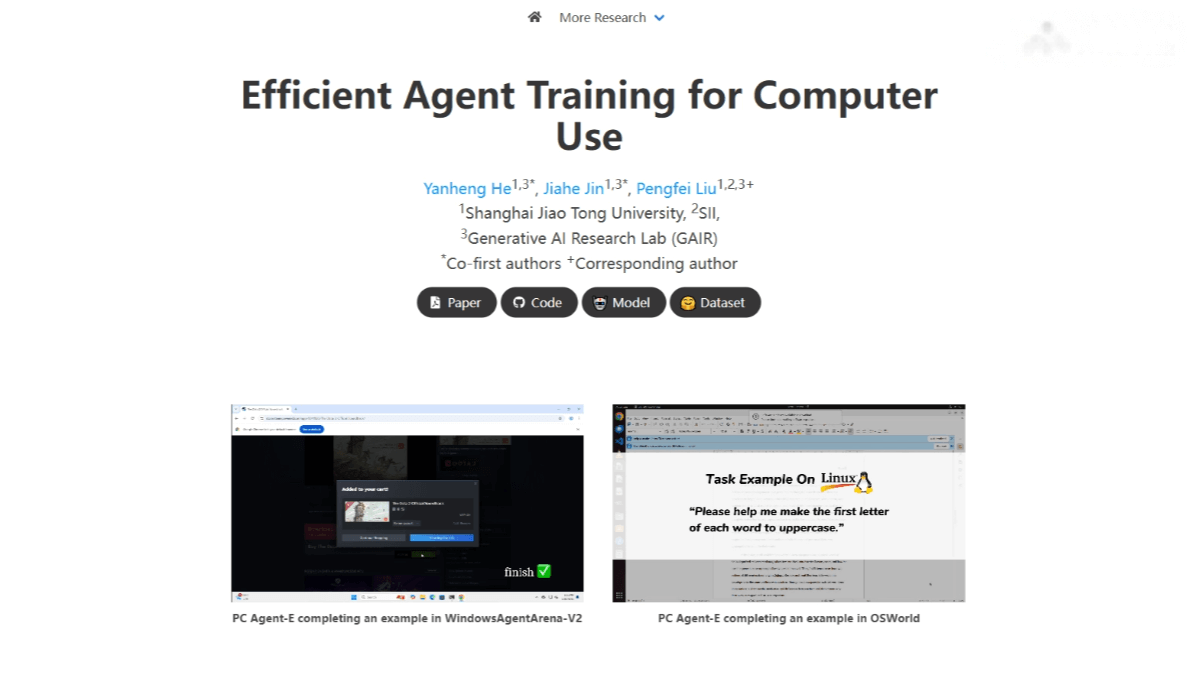 PC Agent – E: An intelligent agent training framework jointly launched by Shanghai Jiao Tong University and SII