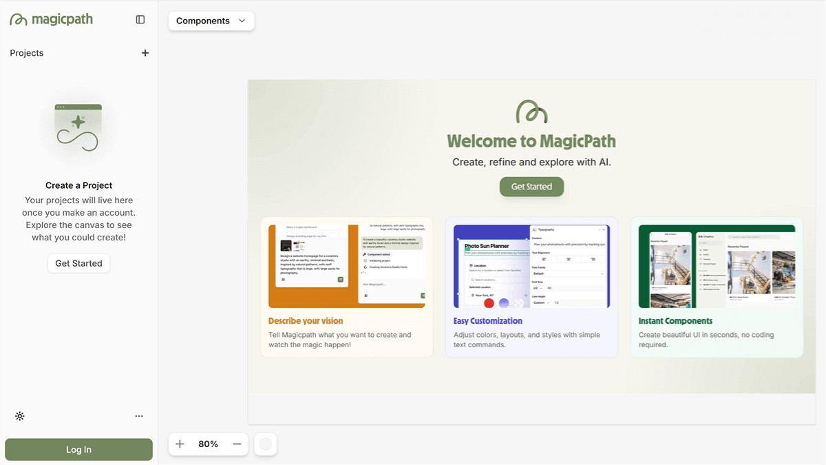 MagicPath – An AI-powered infinite canvas design tool that generates design prototypes through natural language interaction