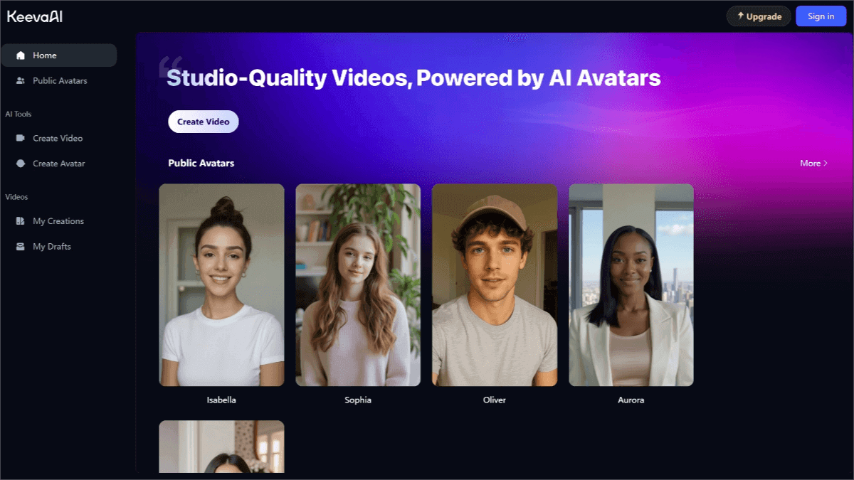 Keevx – An AI digital human video creation tool that automatically generates scripts