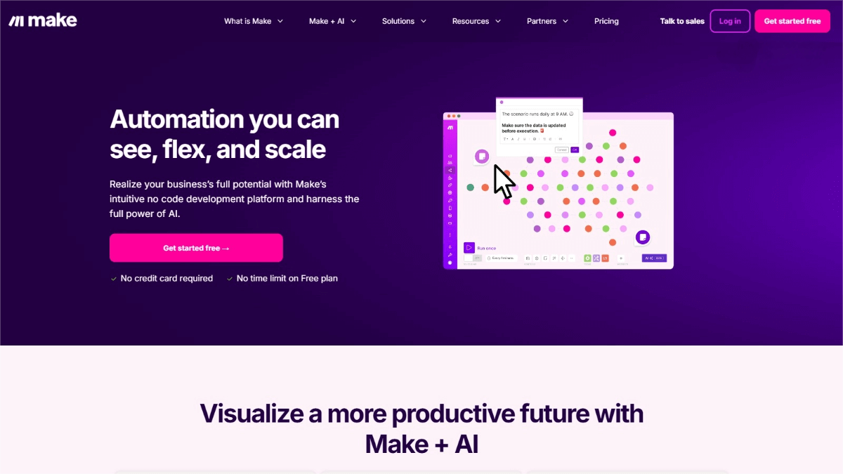 Make – An AI-powered no-code platform for creating automated workflows