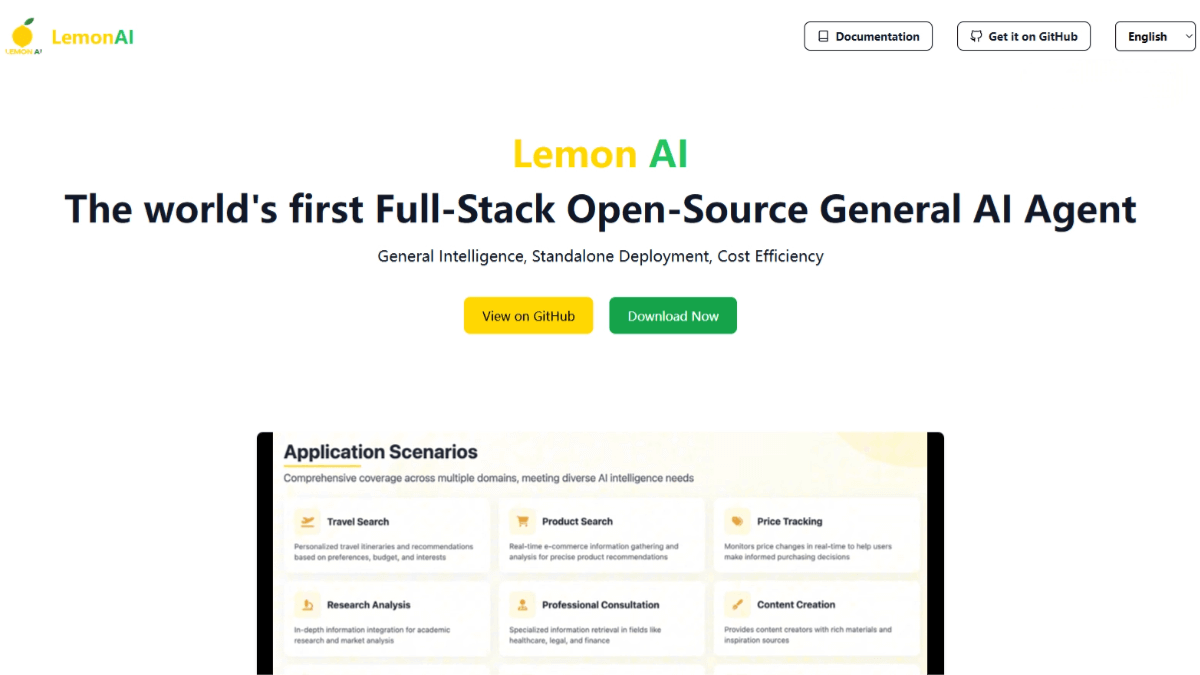 Lemon AI – An open-source, full-stack, general-purpose AI Agent enabling full-process automation from requirements to delivery
