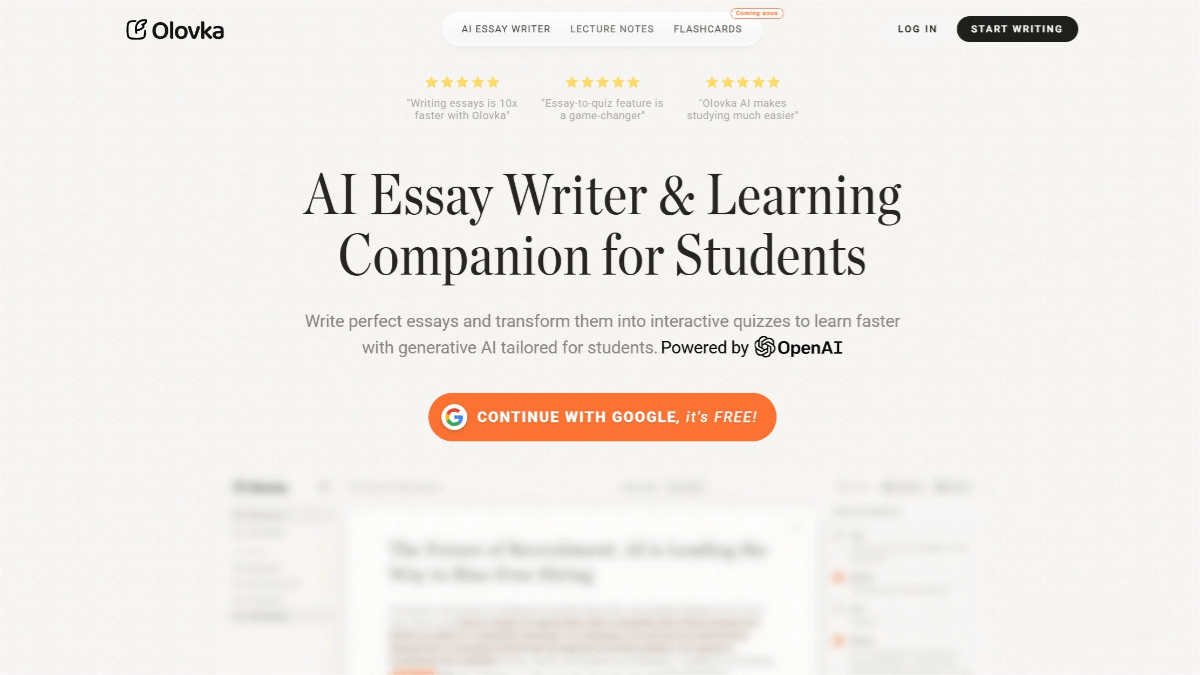 Olovka AI – an AI-powered academic writing assistant platform that provides targeted writing suggestions