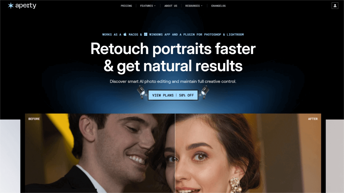 Aperty – An AI-powered portrait photo editor that supports batch editing